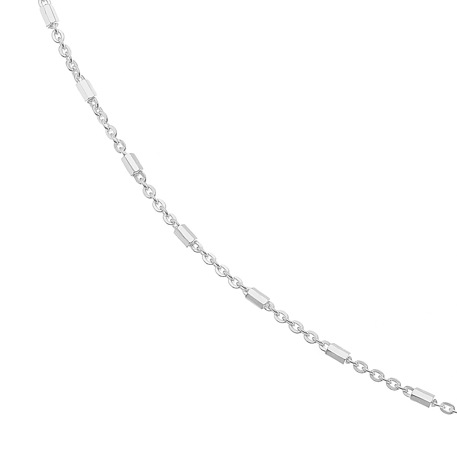 Silver Bar Trace Chain Necklace 16 inches | H.Samuel