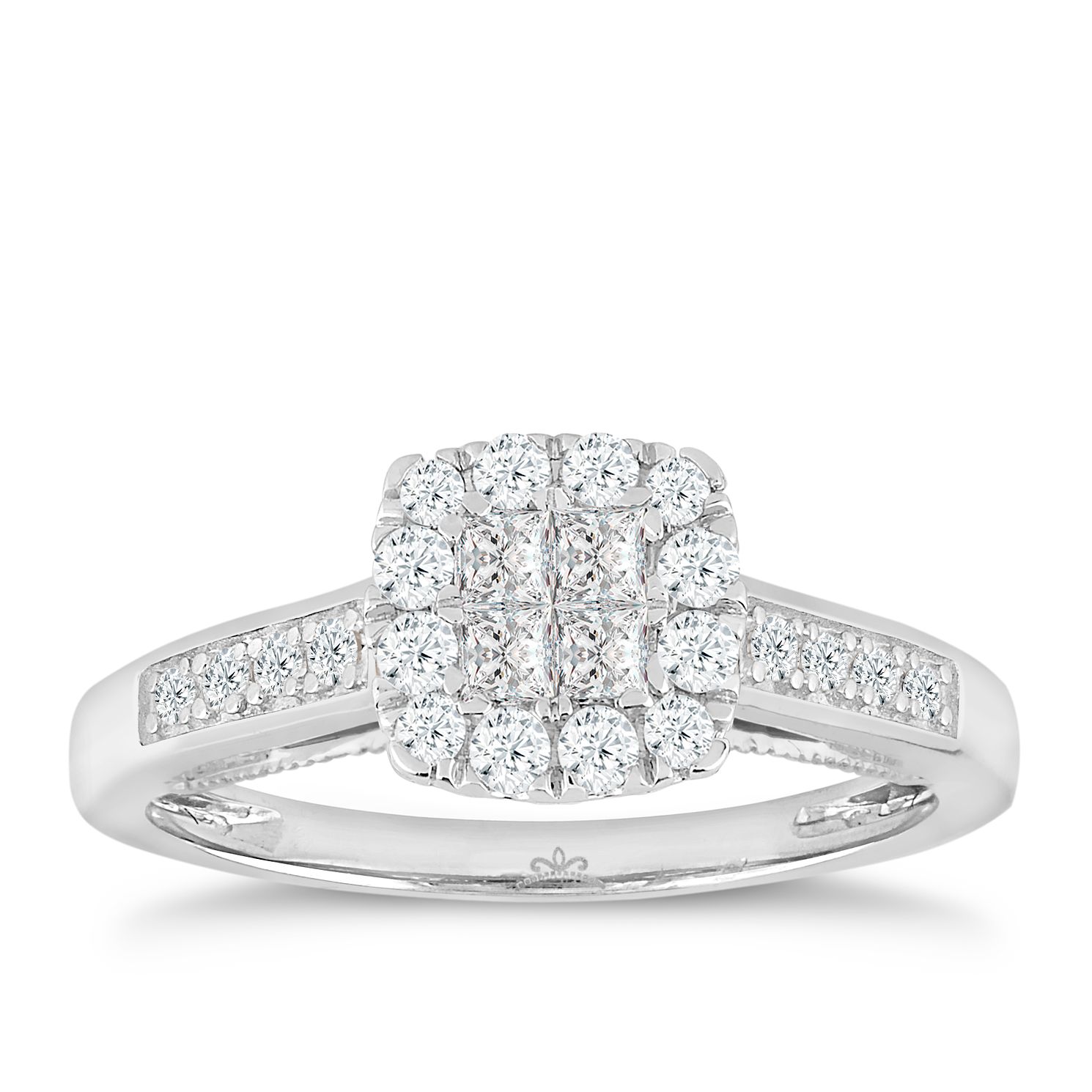 9ct white gold 0.50 ct diamond ring