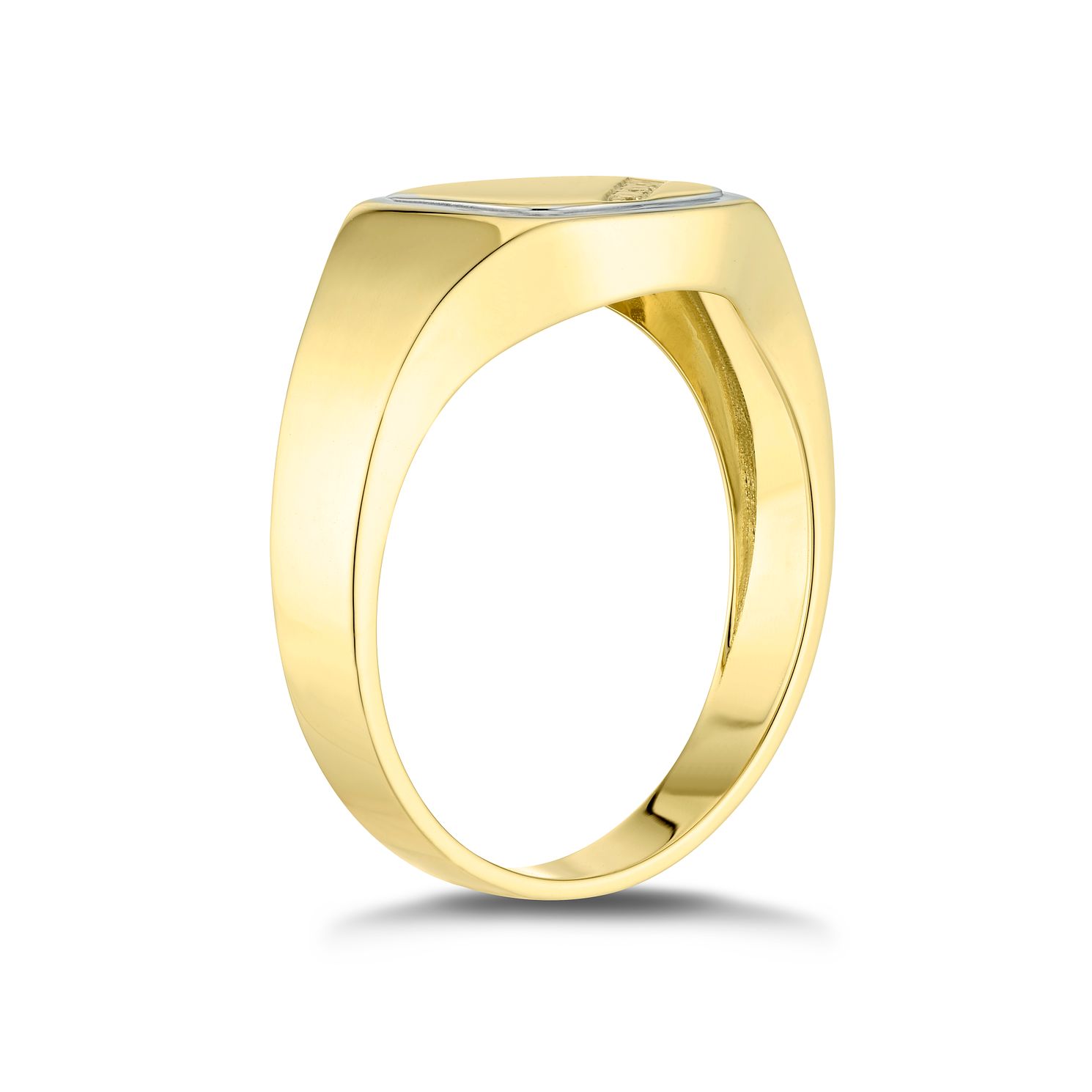 9ct Yellow Gold Diamond Set Square Ring H.Samuel