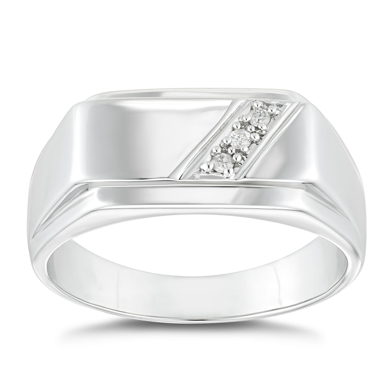 Silver Diamond Set Ring H.Samuel