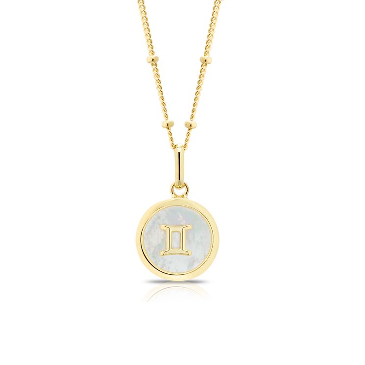18ct Gold Vermeil Mother Of Pearl Virgo 
