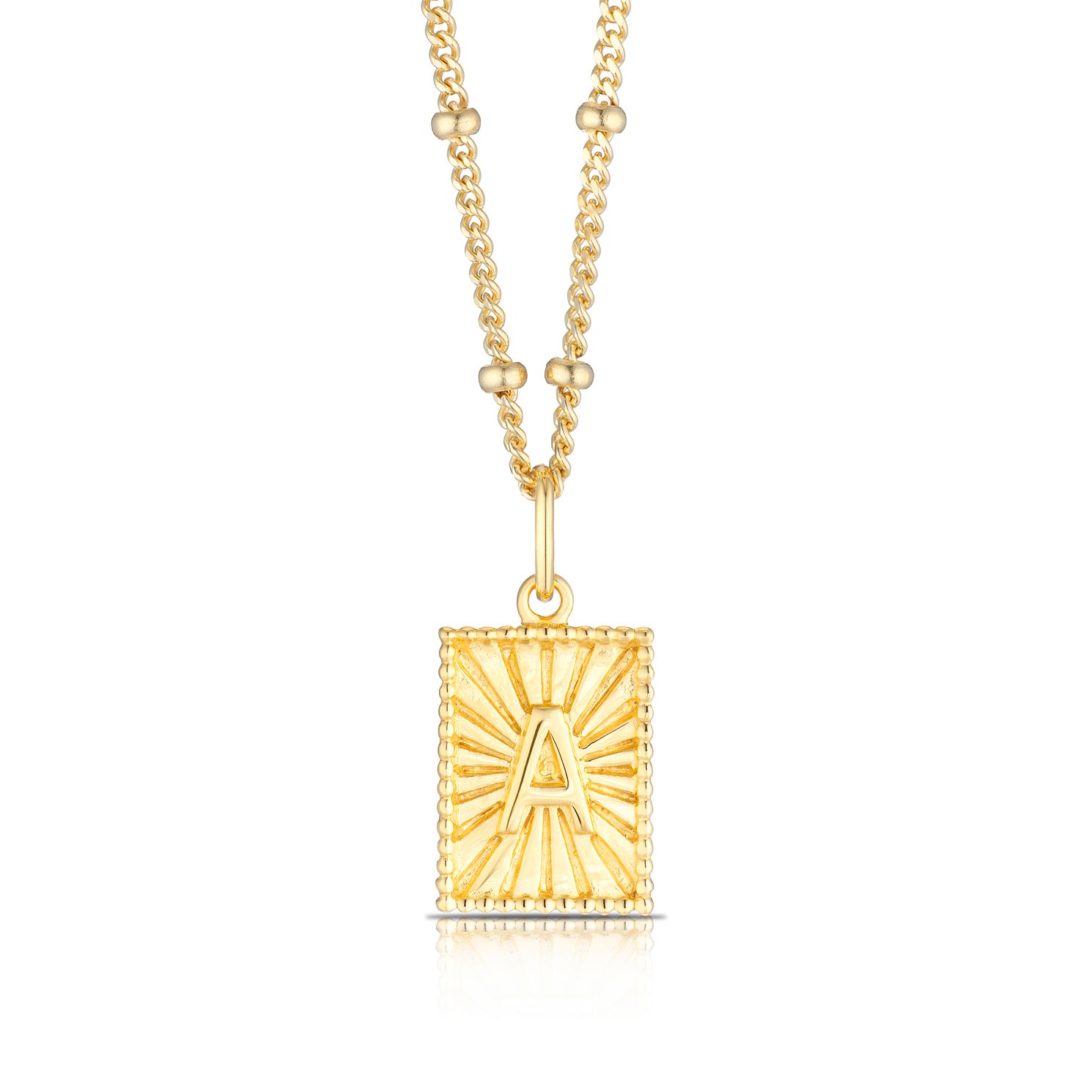 18ct Gold Vermeil Initial A Pendant- H 
