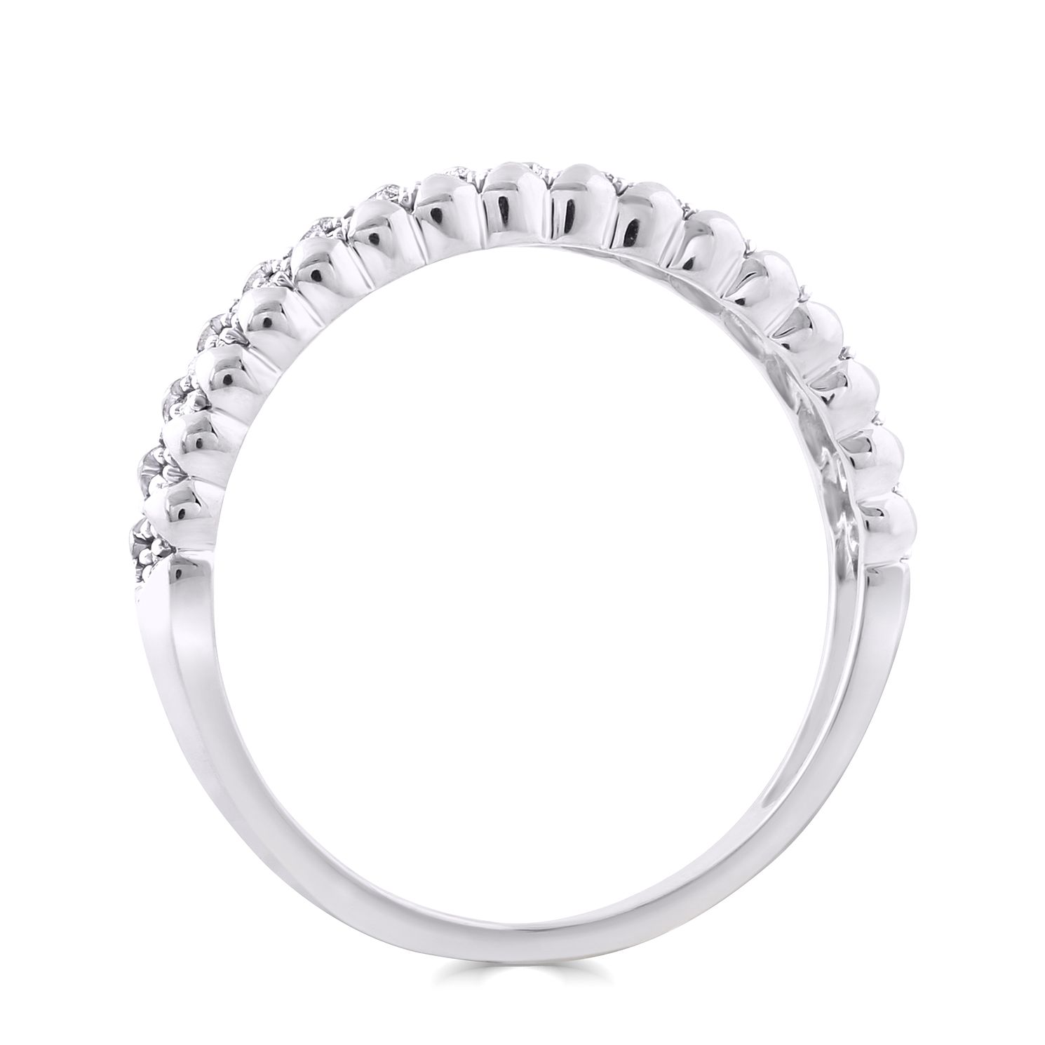 9ct White Gold 1/10ct Diamond Zig Zag Ring H.Samuel