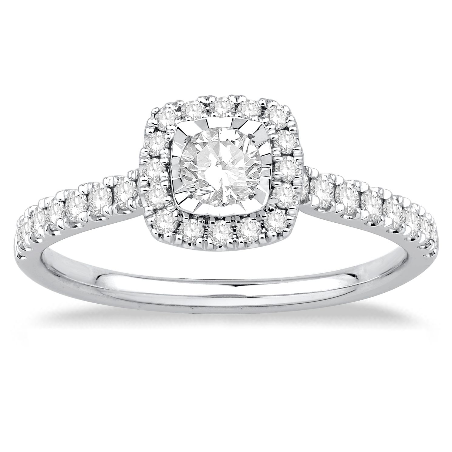 9ct white gold 0.50 ct diamond ring