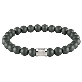 boss men's leather bracelet