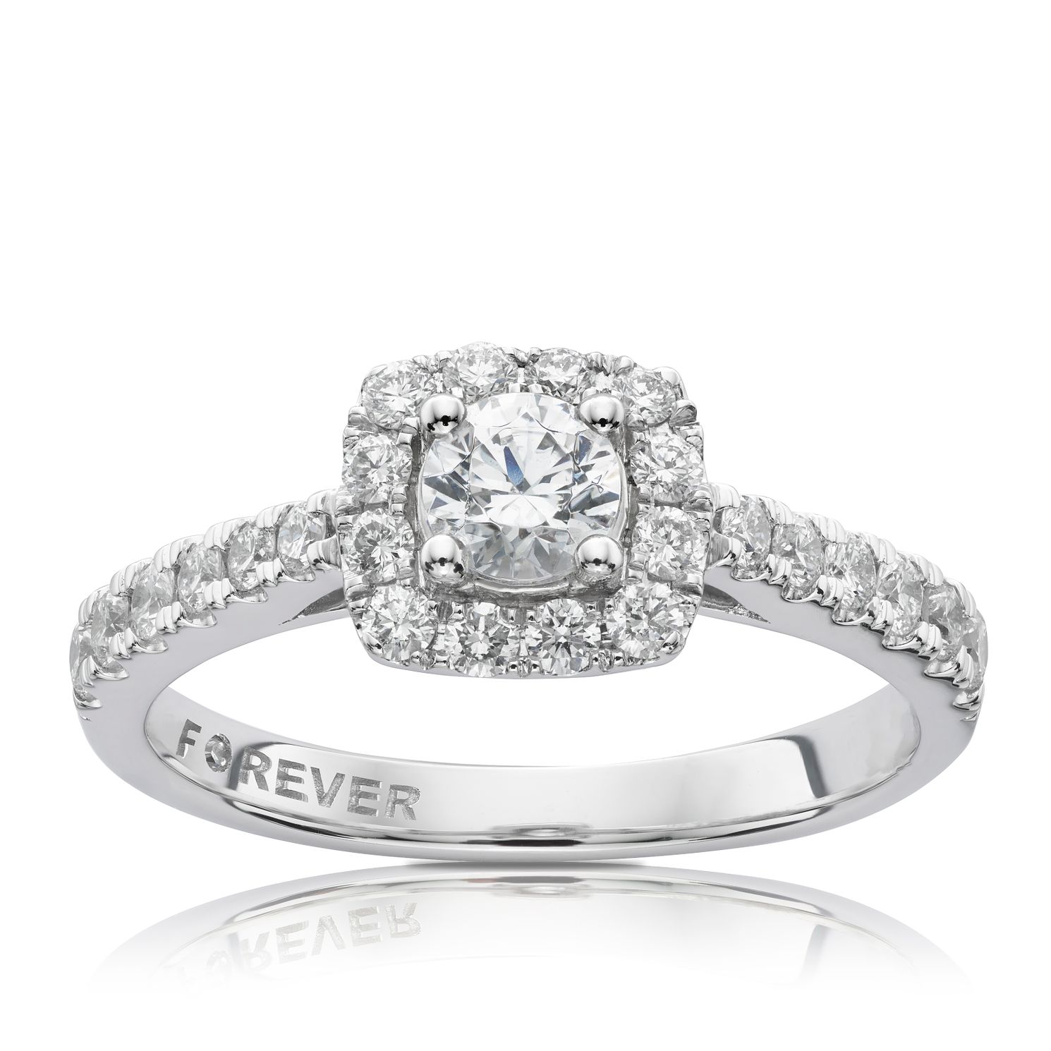 The Forever Diamond Platinum 3/4ct Round Diamond Ring H.Samuel