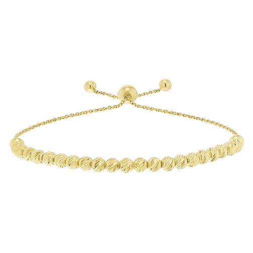 9ct Yellow Gold Large Bead Adjustable Bracelet Ernest Jones