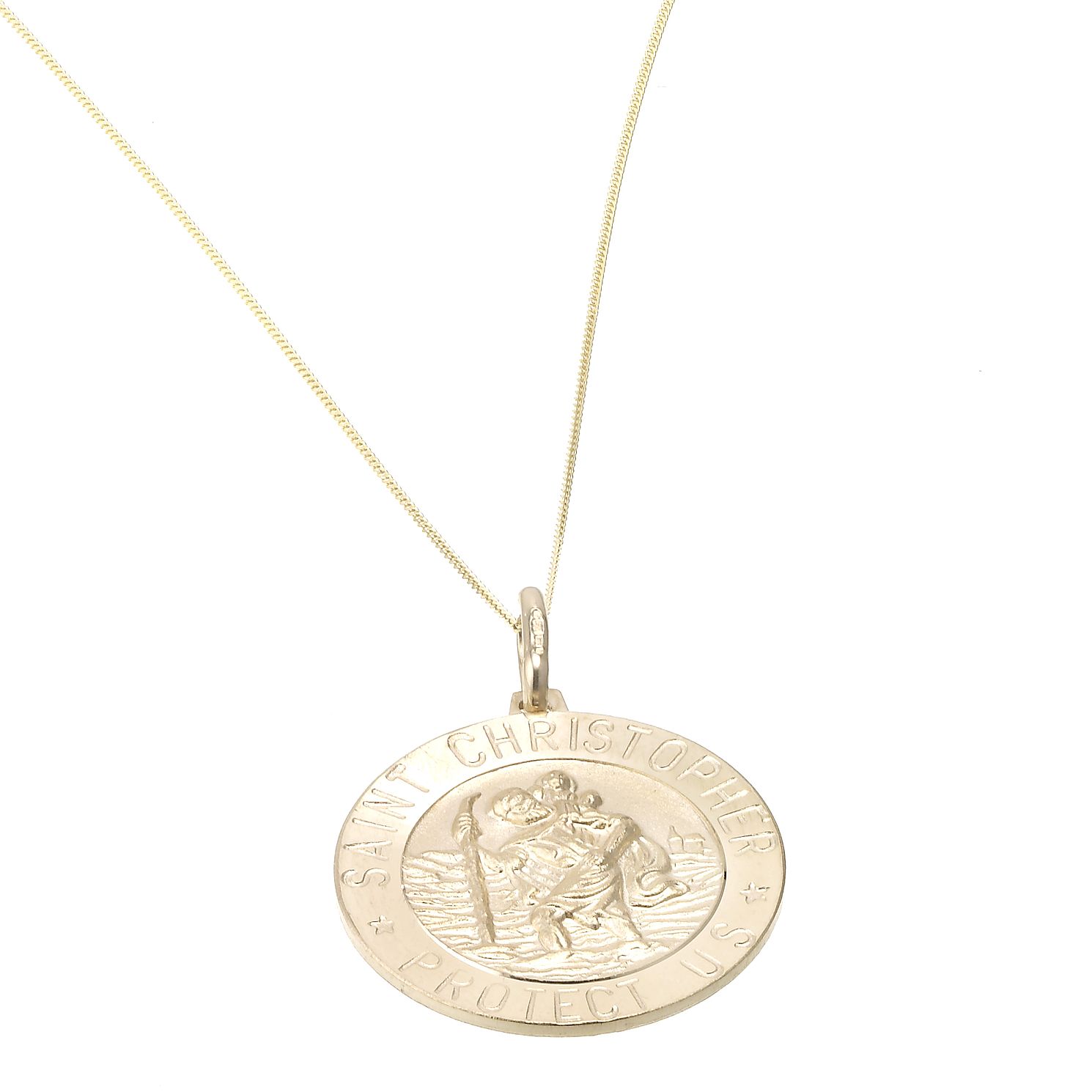 9ct gold st sales christopher and chain