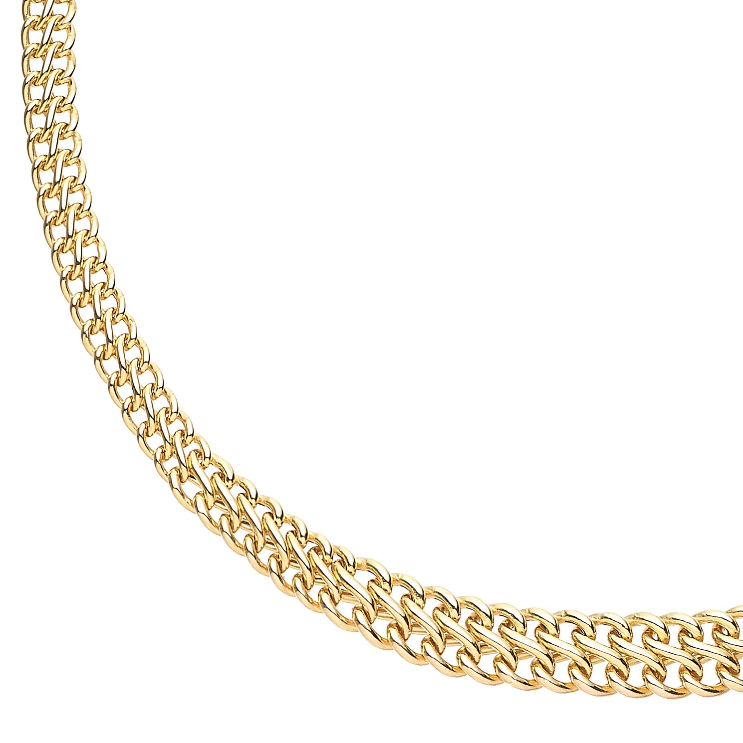 9ct Yellow Gold Double Curb Chain Necklace Ernest Jones