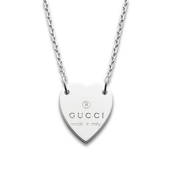 Gucci Trademark Engraved Heart Silver 