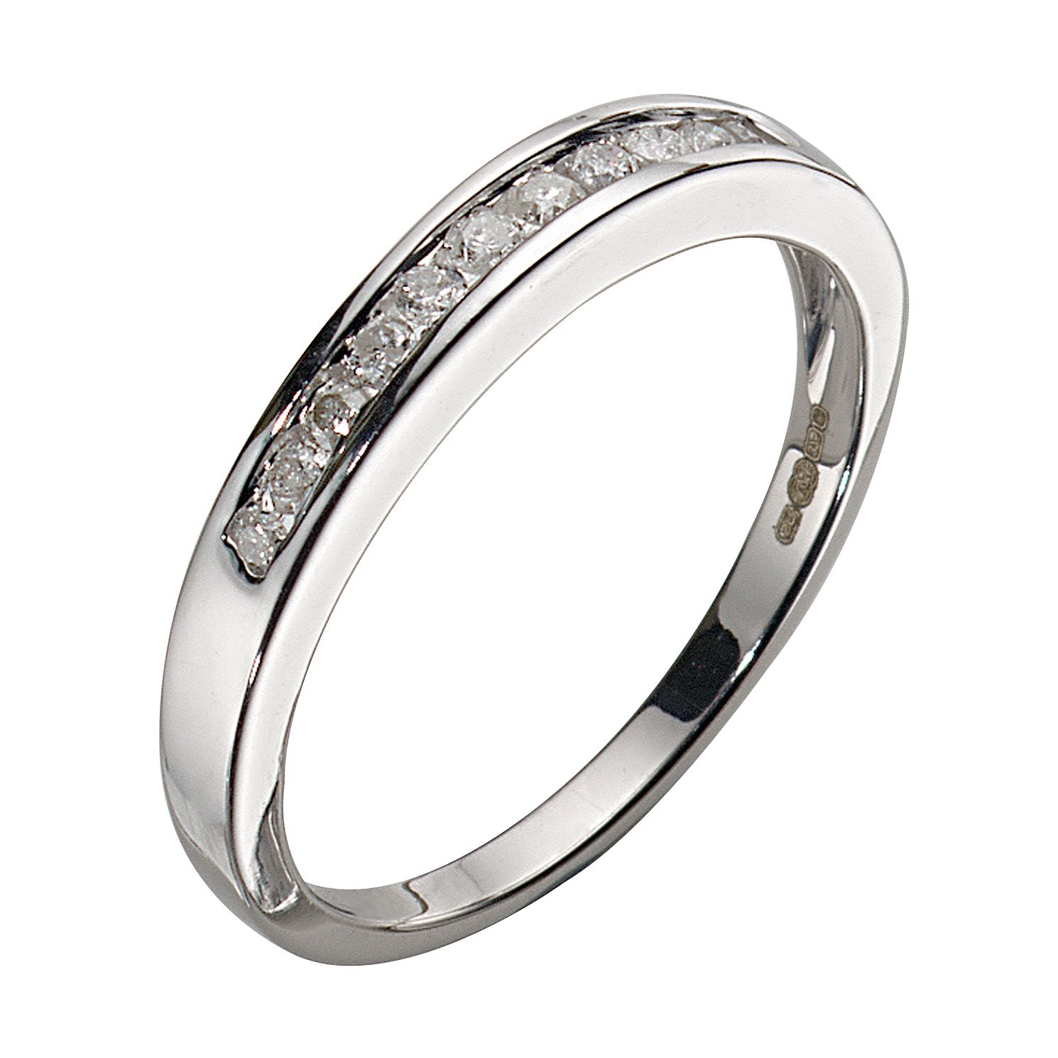 9ct White Gold Diamond 11-stone Channel Set Eternity Ring ...