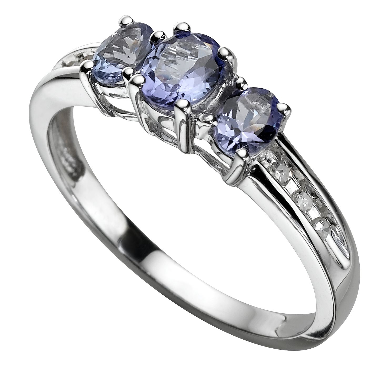 white gold diamond and tanzanite ring