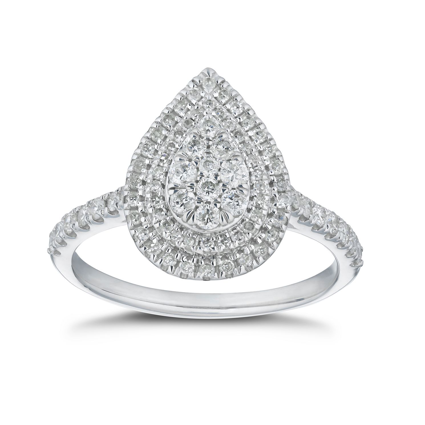 pear diamond cluster ring