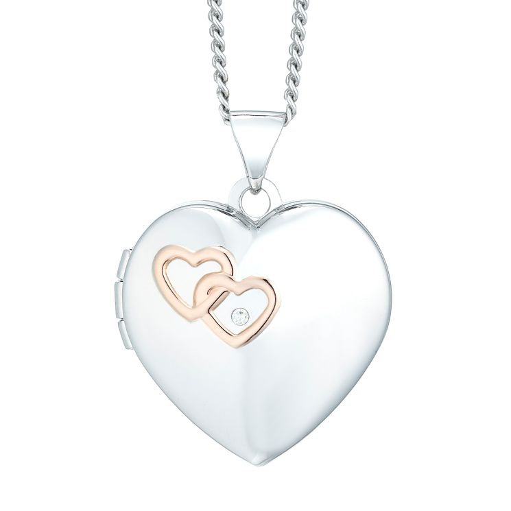 9ct Rose Gold Double Heart Pendant 