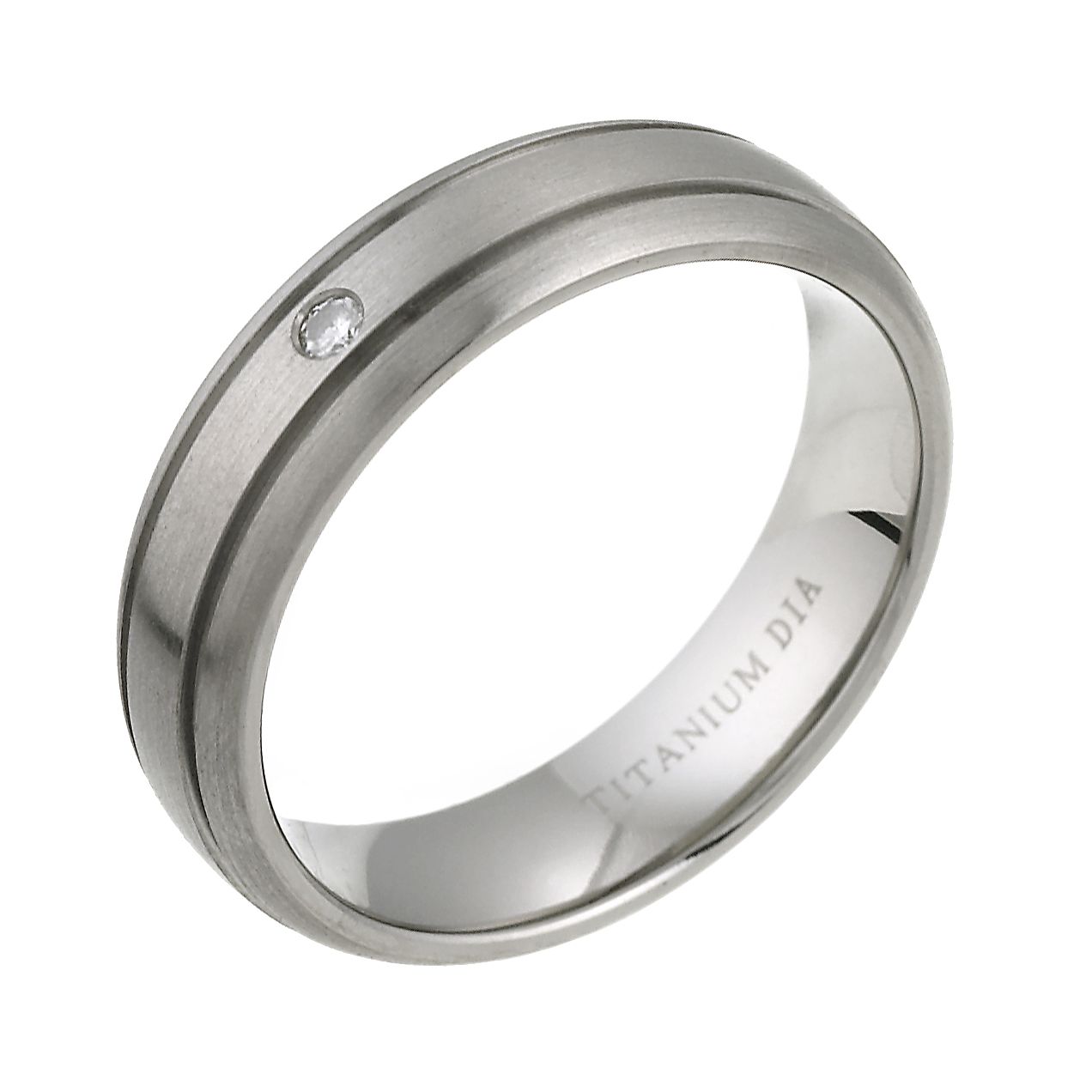 Men's Titanium Diamond Engagement Ring 