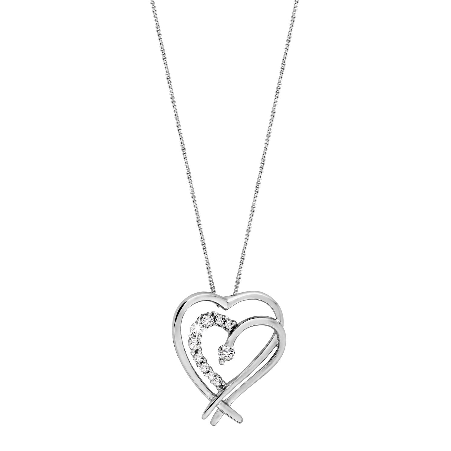 h samuel white gold heart necklace