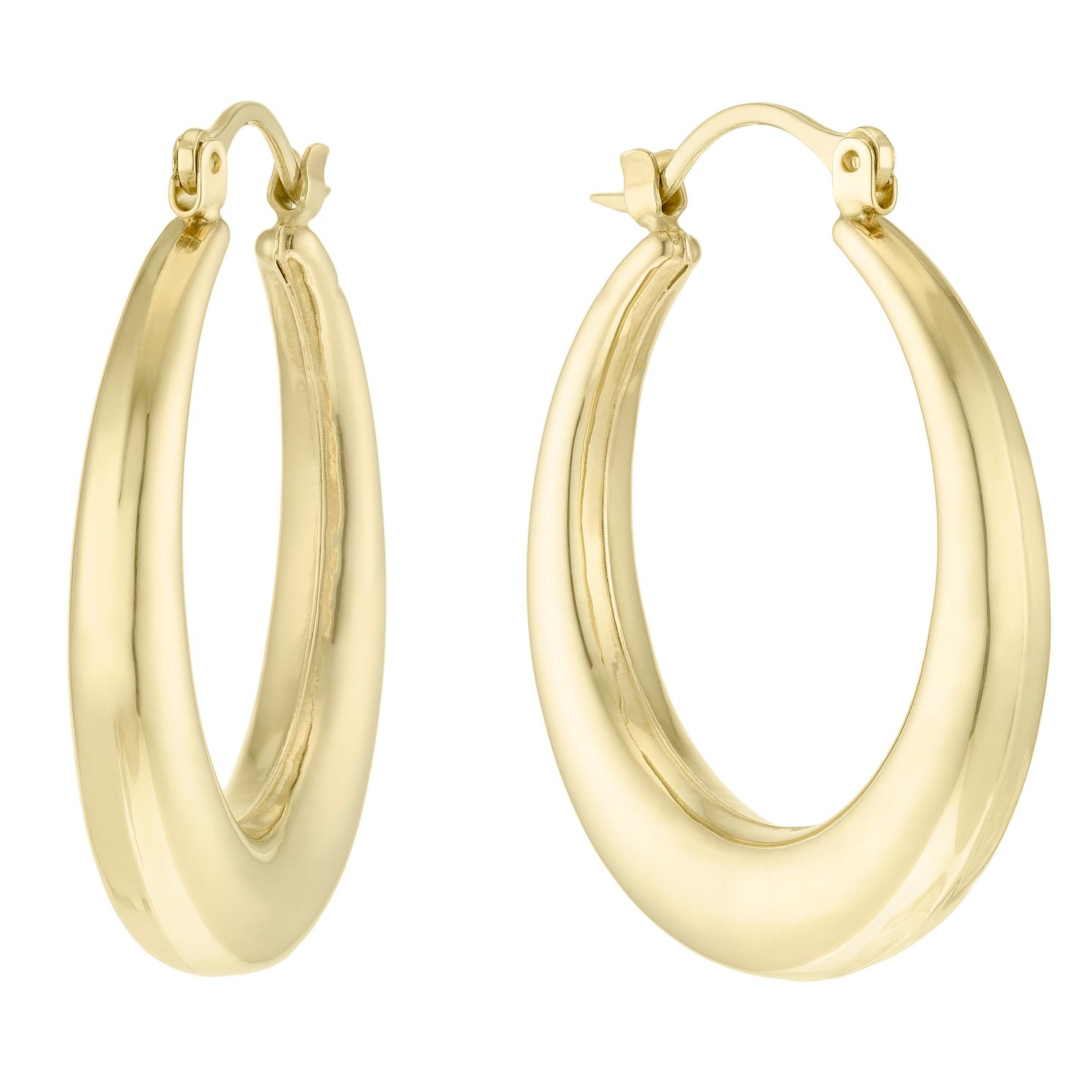 9ct Gold Chunky Creole Earrings | H.Samuel