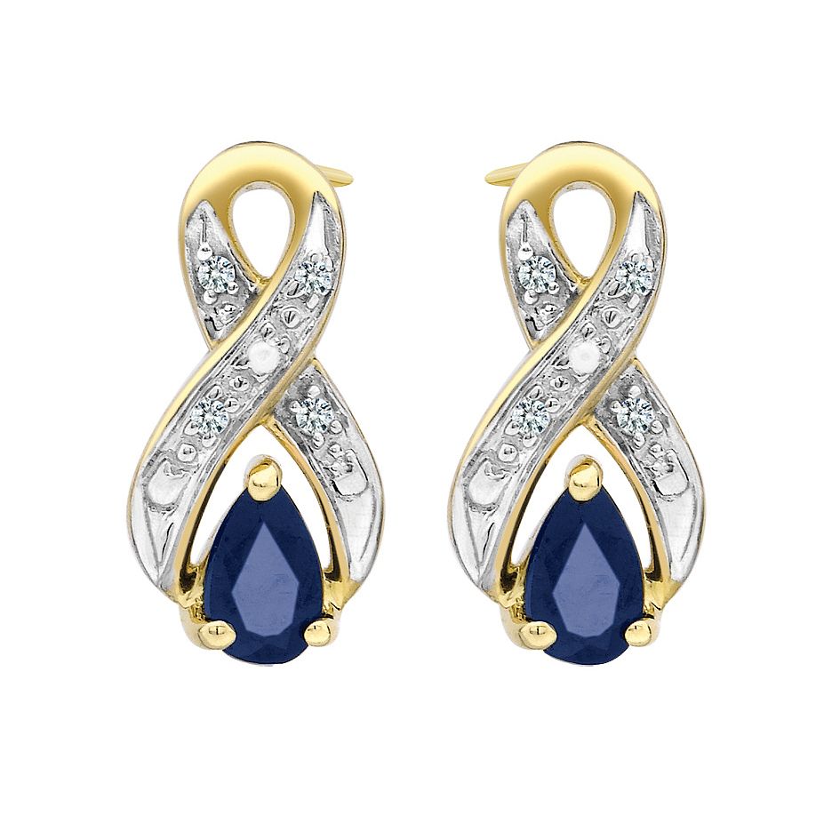 9ct gold rhodium plated earrings