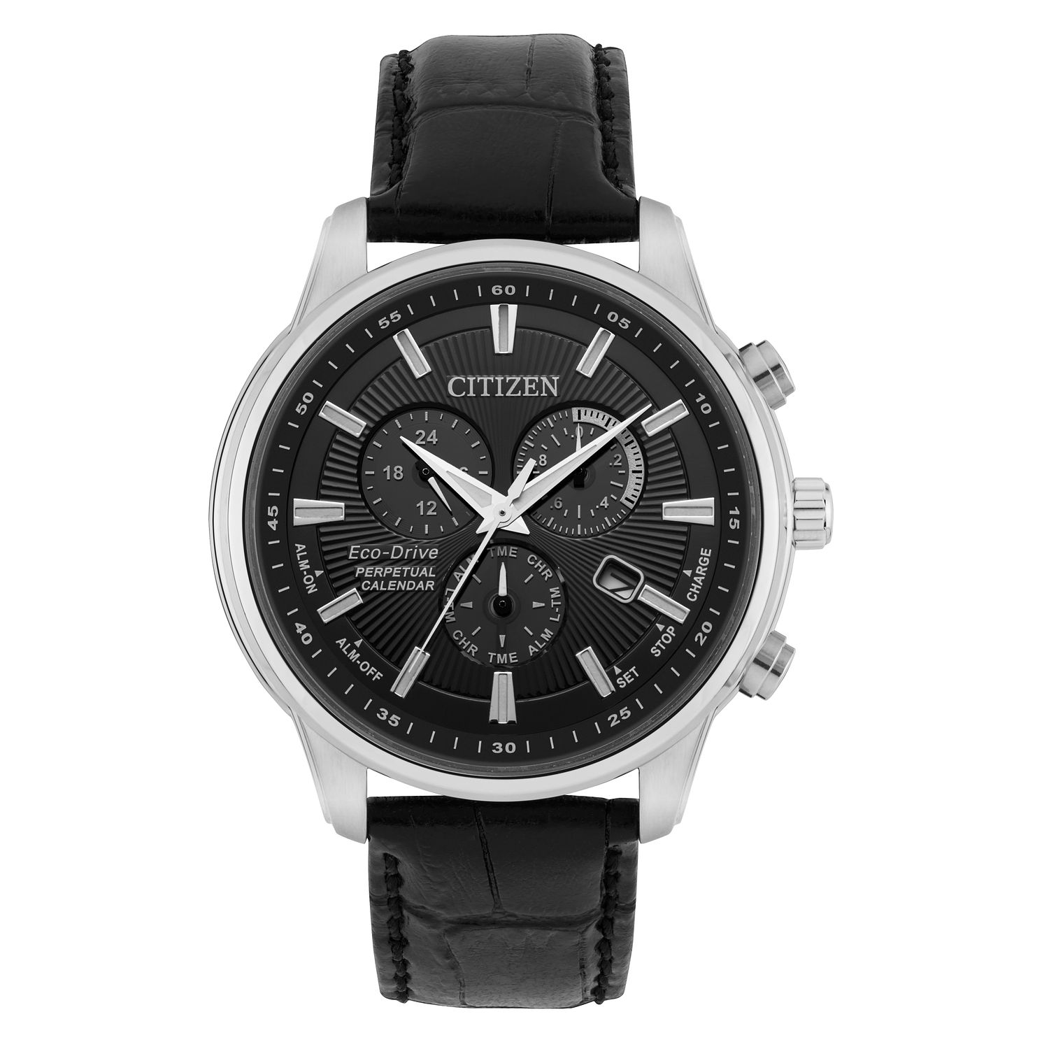 men's watch black leather strap