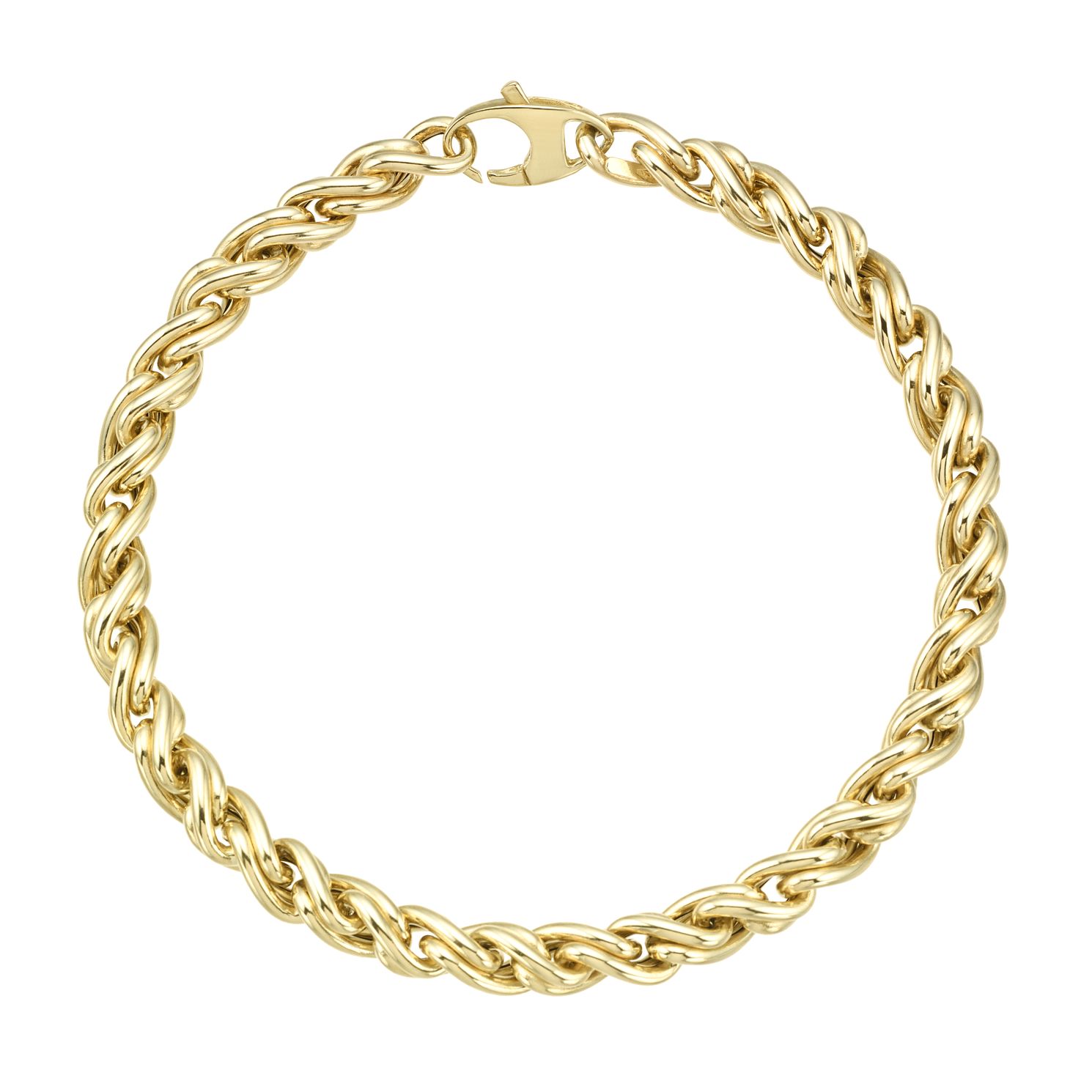 9ct Yellow Gold Twisted Link Chain Bracelet H.Samuel