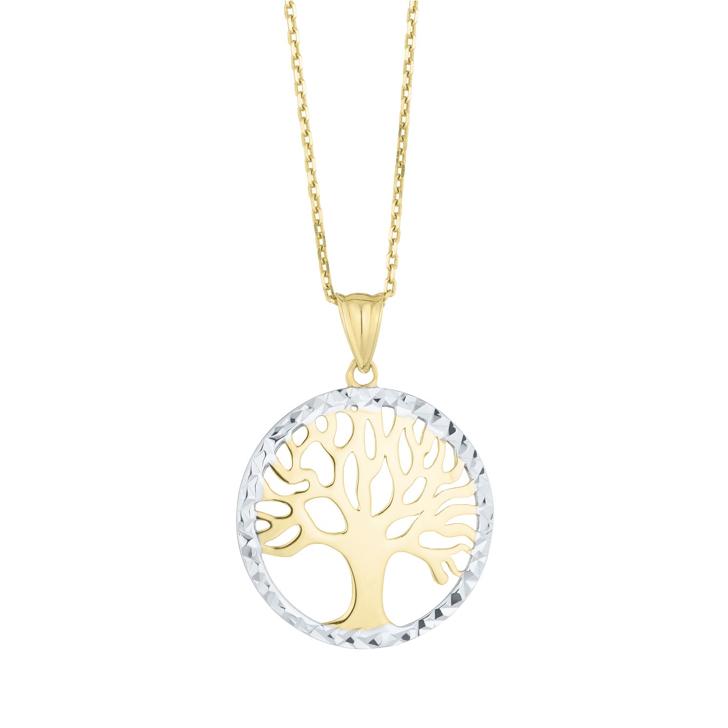 9ct yellow gold tree of life pendant