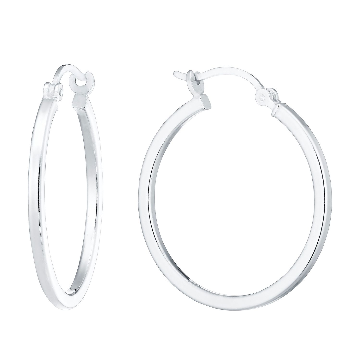 Sterling Silver Polished Hoop Earrings 26mm Ernest Jones