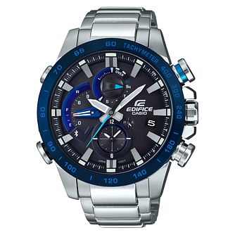casio edifice men's ip stainless steel grey bracelet watch