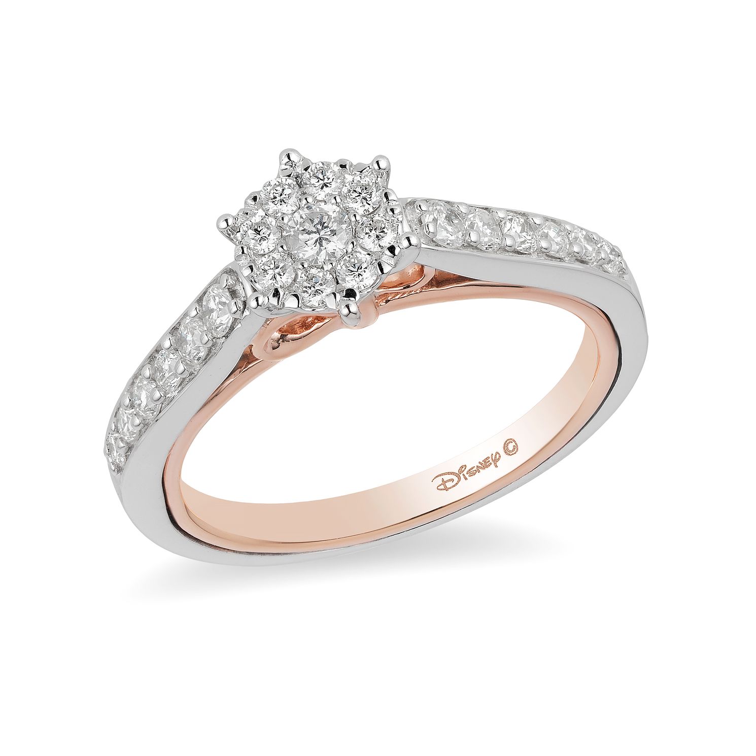 Enchanted Disney Fine Jewellery Rose Gold Diamond Belle Ring | H.Samuel