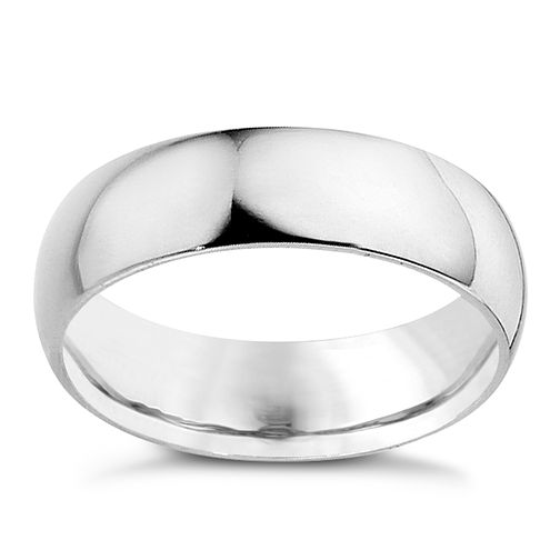 Plain platinum wedding band 6mm Ernest Jones