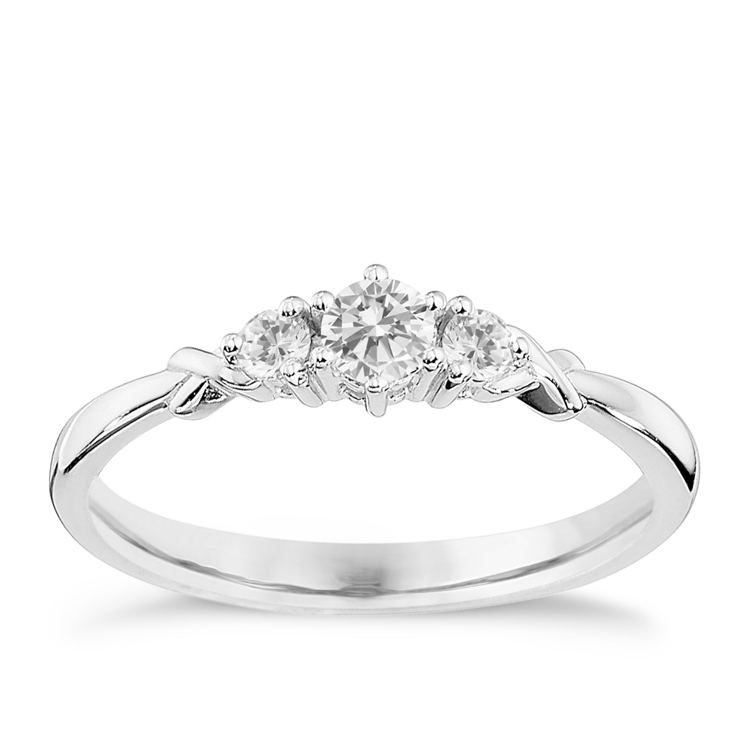 white gold diamond trilogy ring