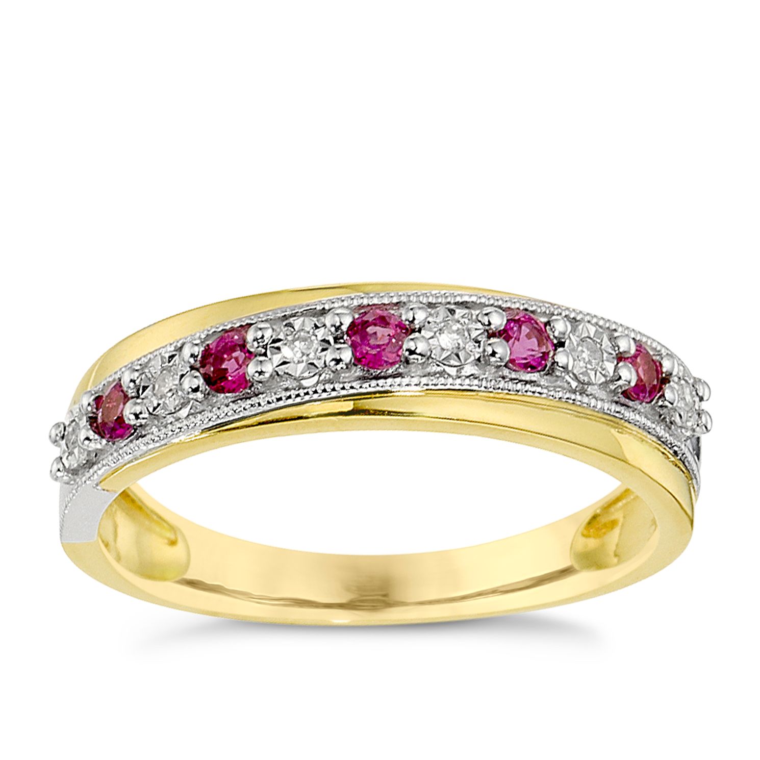 ruby and diamond birthstone ring