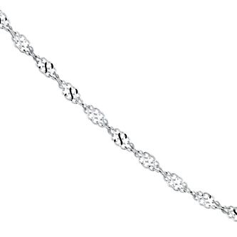 9ct White Gold Sparkle Twist Chain 17 