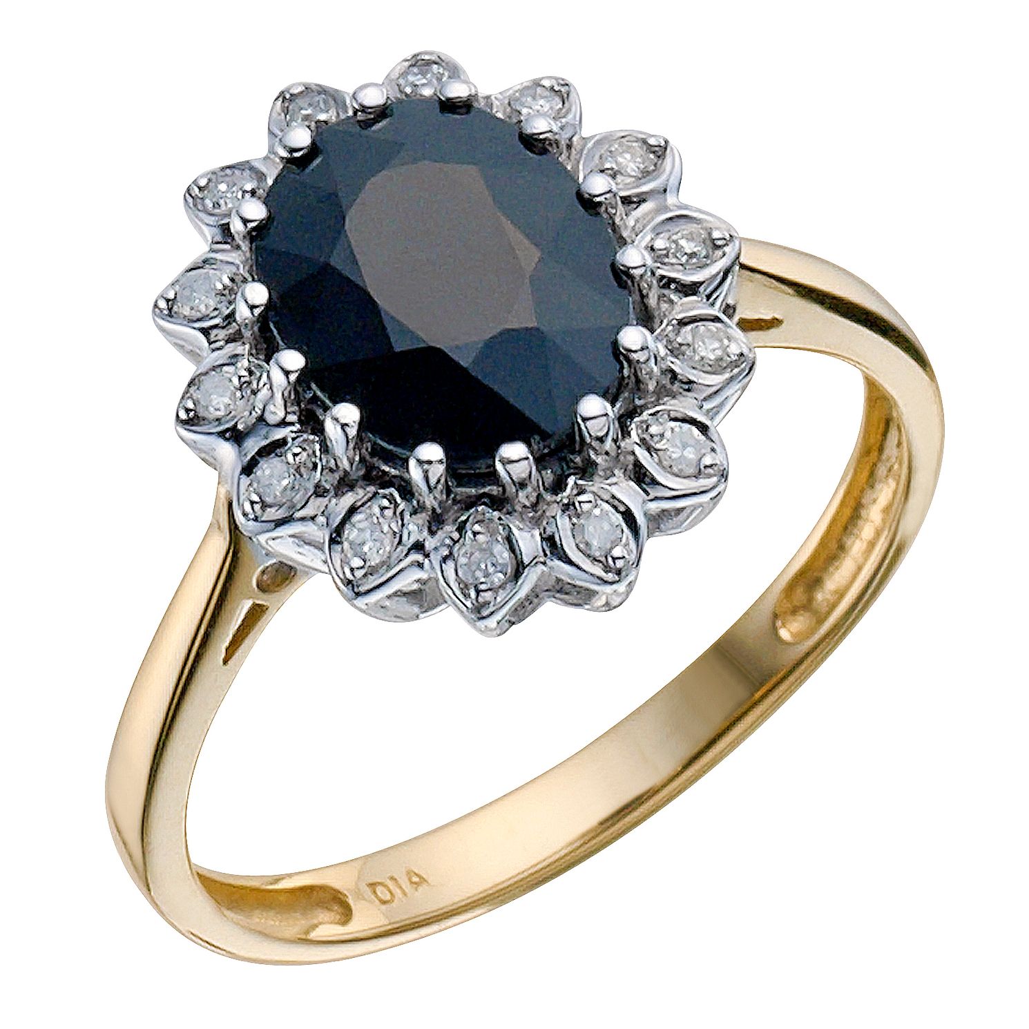 sapphire ring with diamonds gold