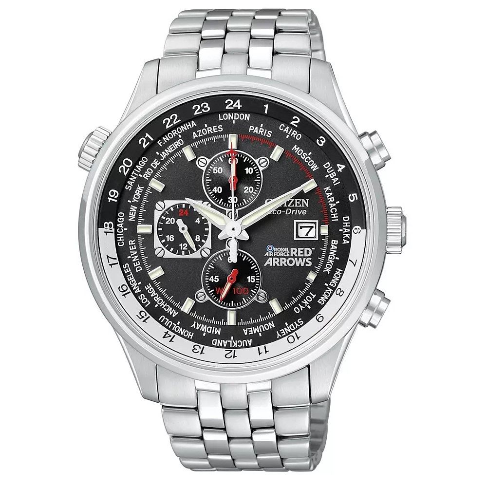 Citizen Eco-Drive Red Arrow WR100 Men's Bracelet Watch