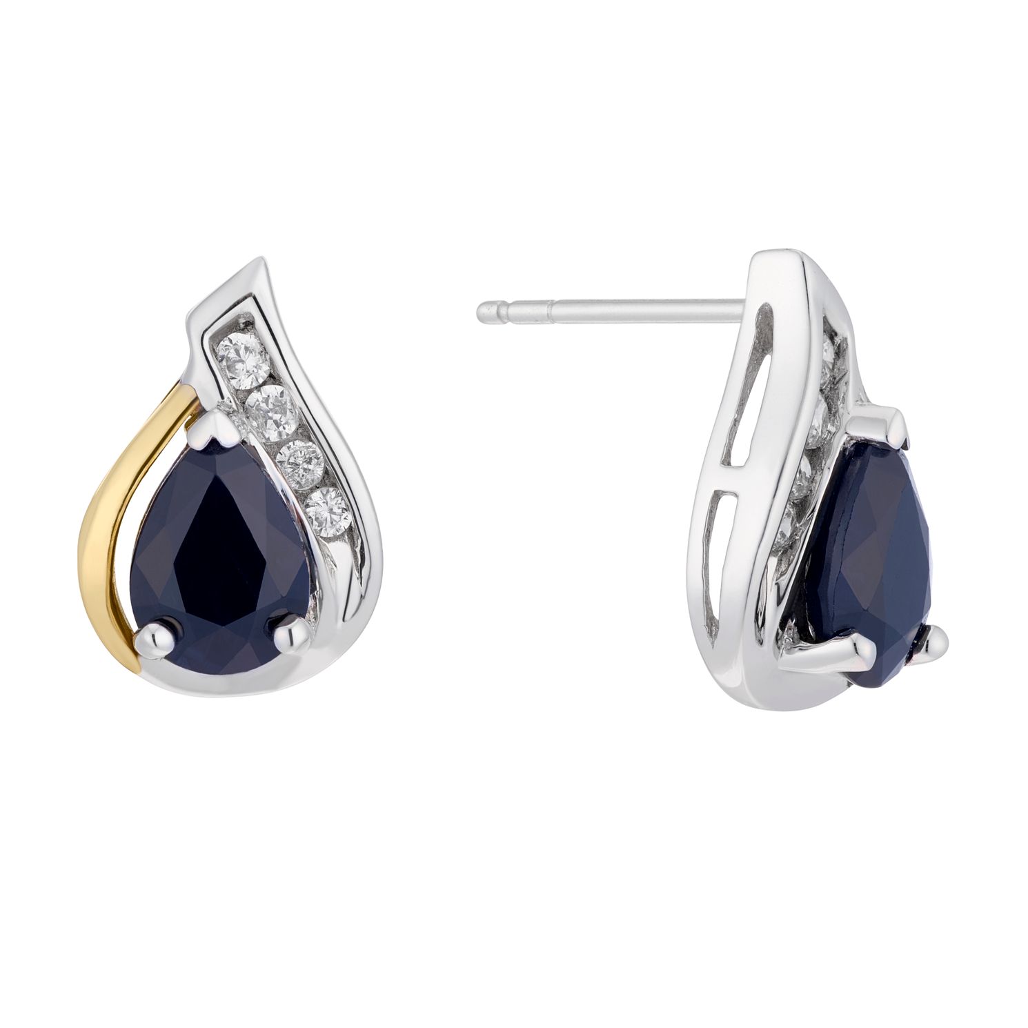 9ct gold sapphire stud earrings