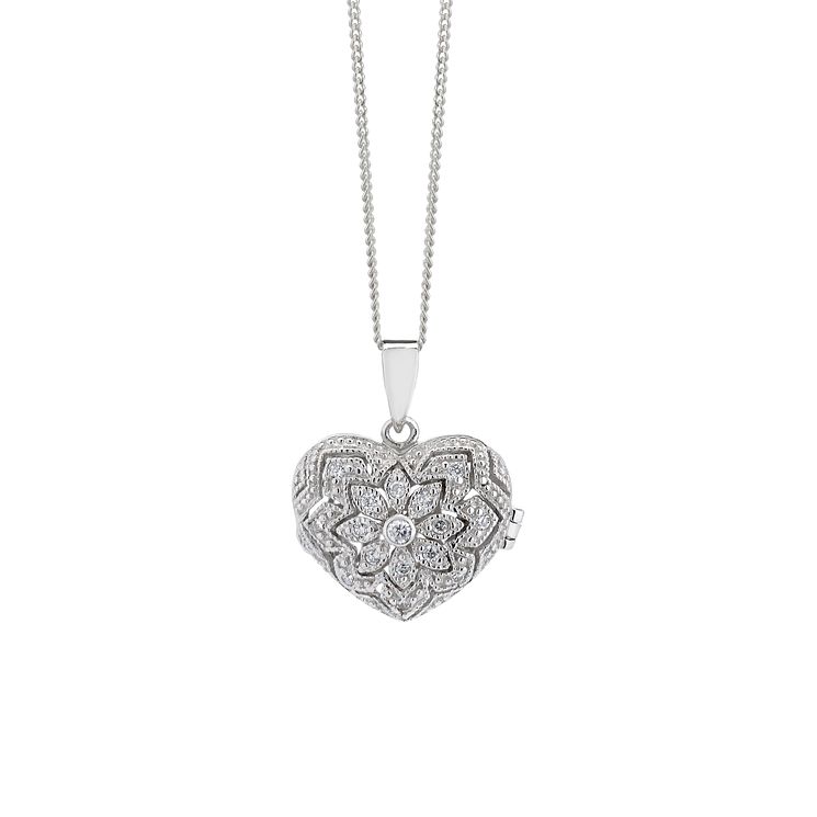 9ct Rose Gold And Silver Heart Pendant 