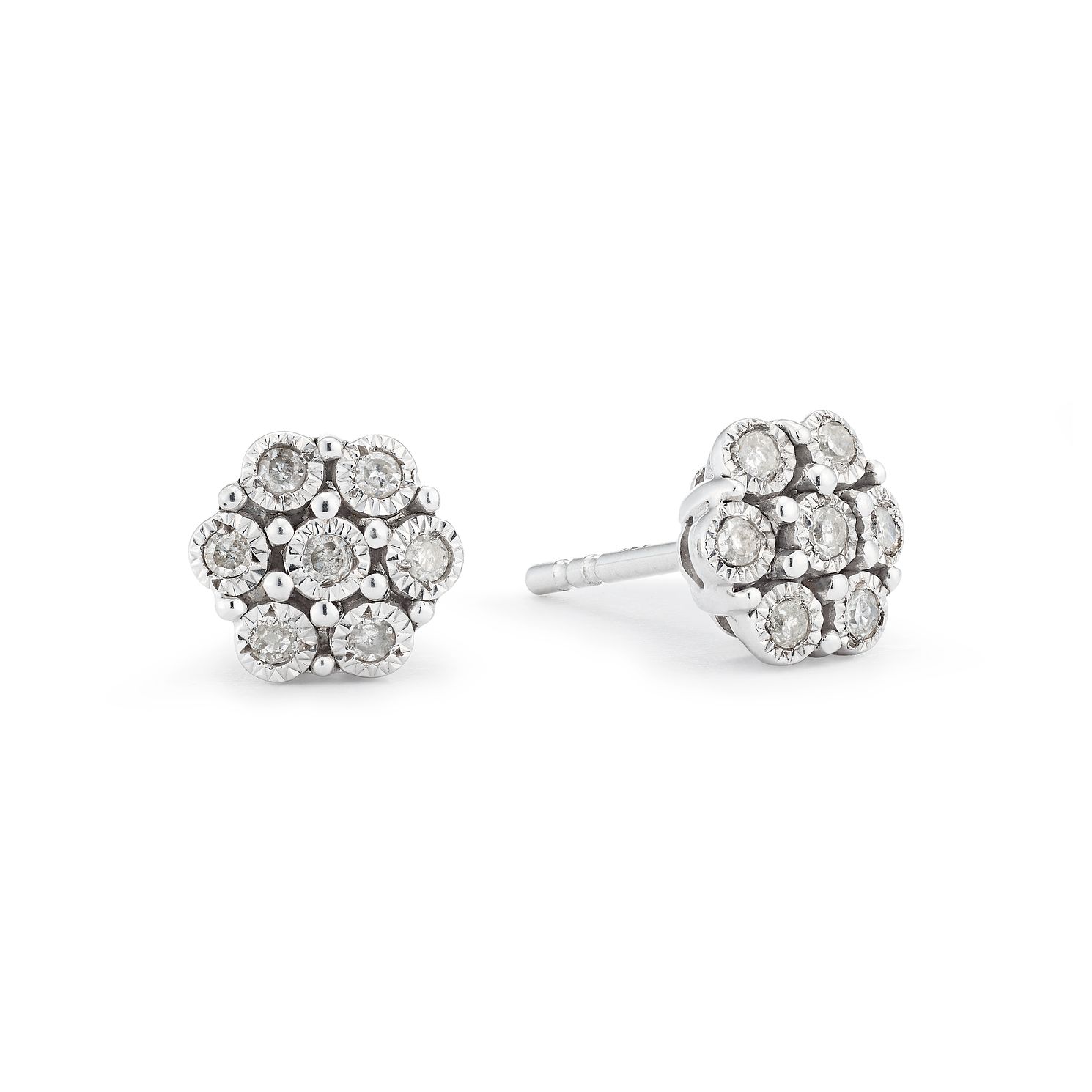 diamond flower cluster earrings