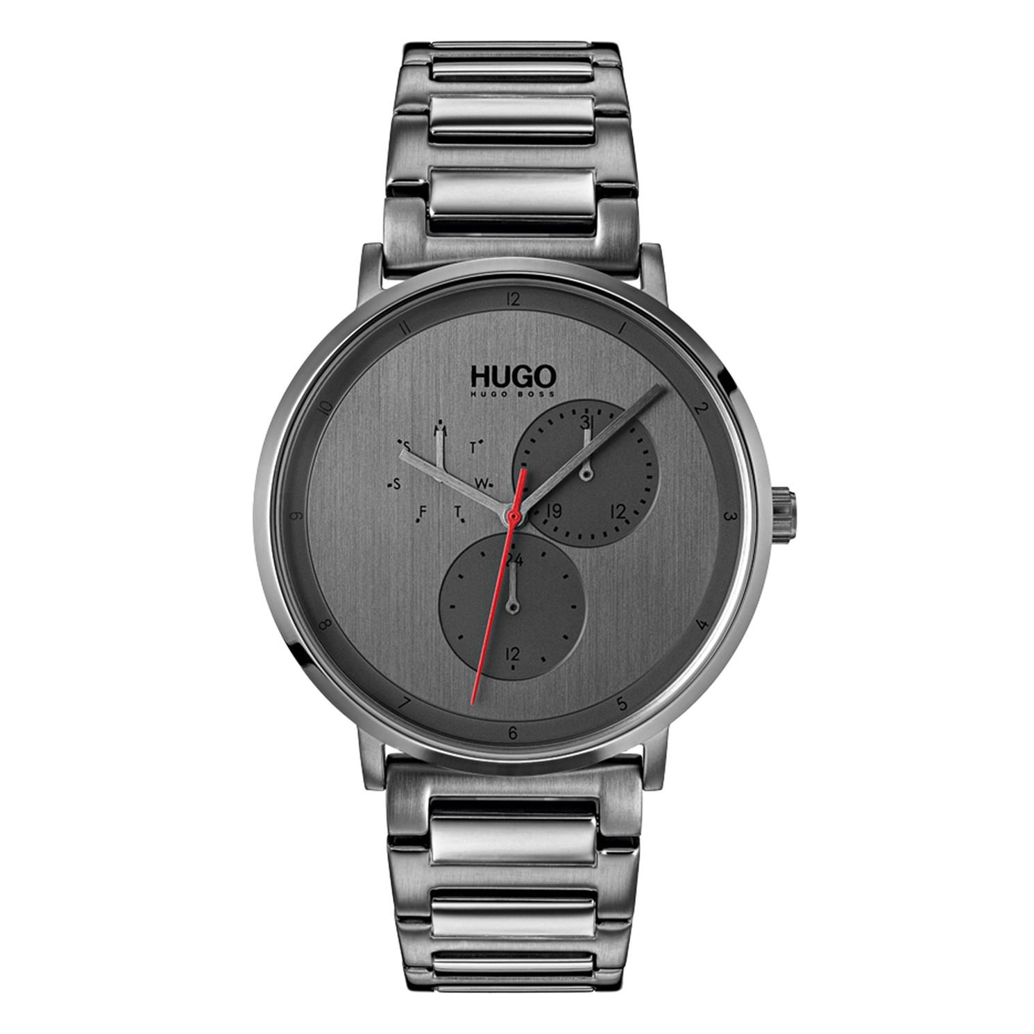 hugo grey ip grey dial bracelet watch