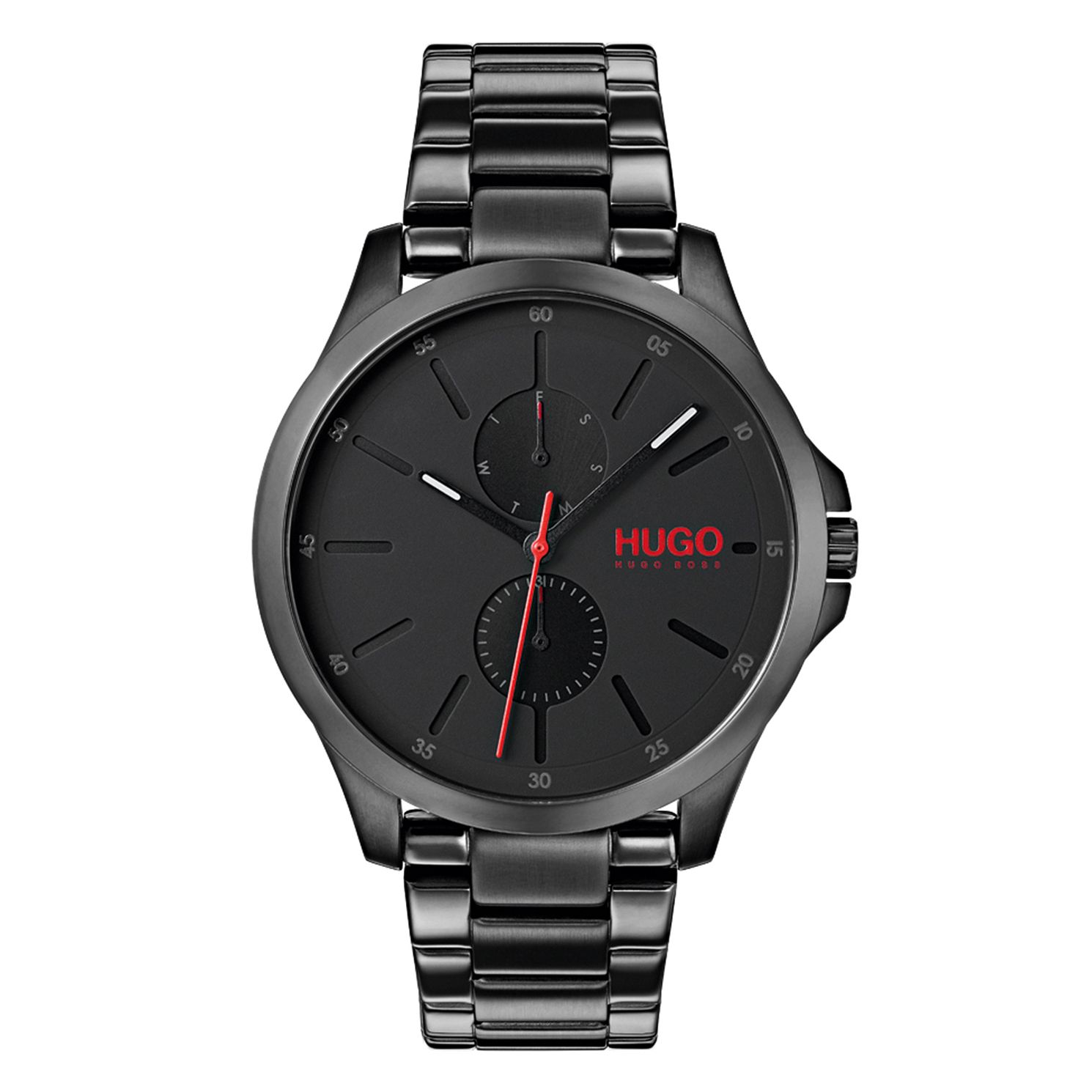 Black IP Stainless Steel Bracelet Watch 