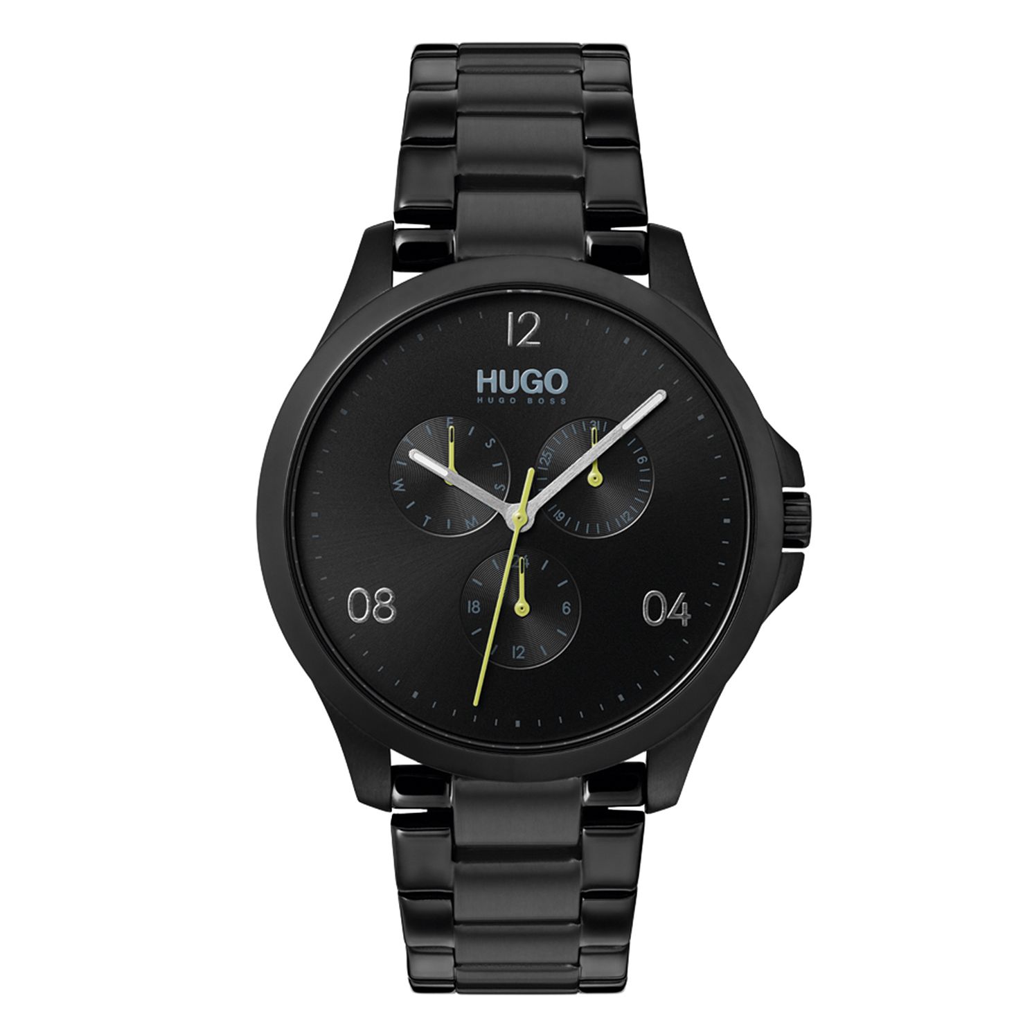 hugo black ip black dial bracelet watch