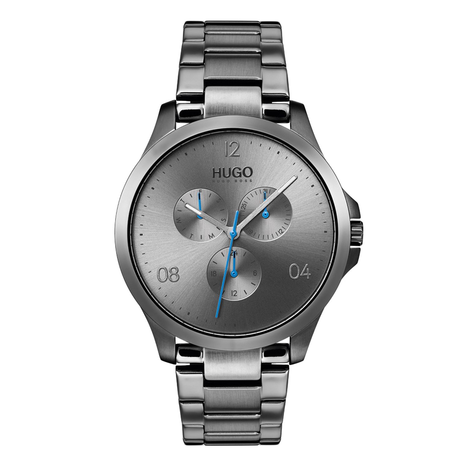 hugo grey ip grey dial bracelet watch