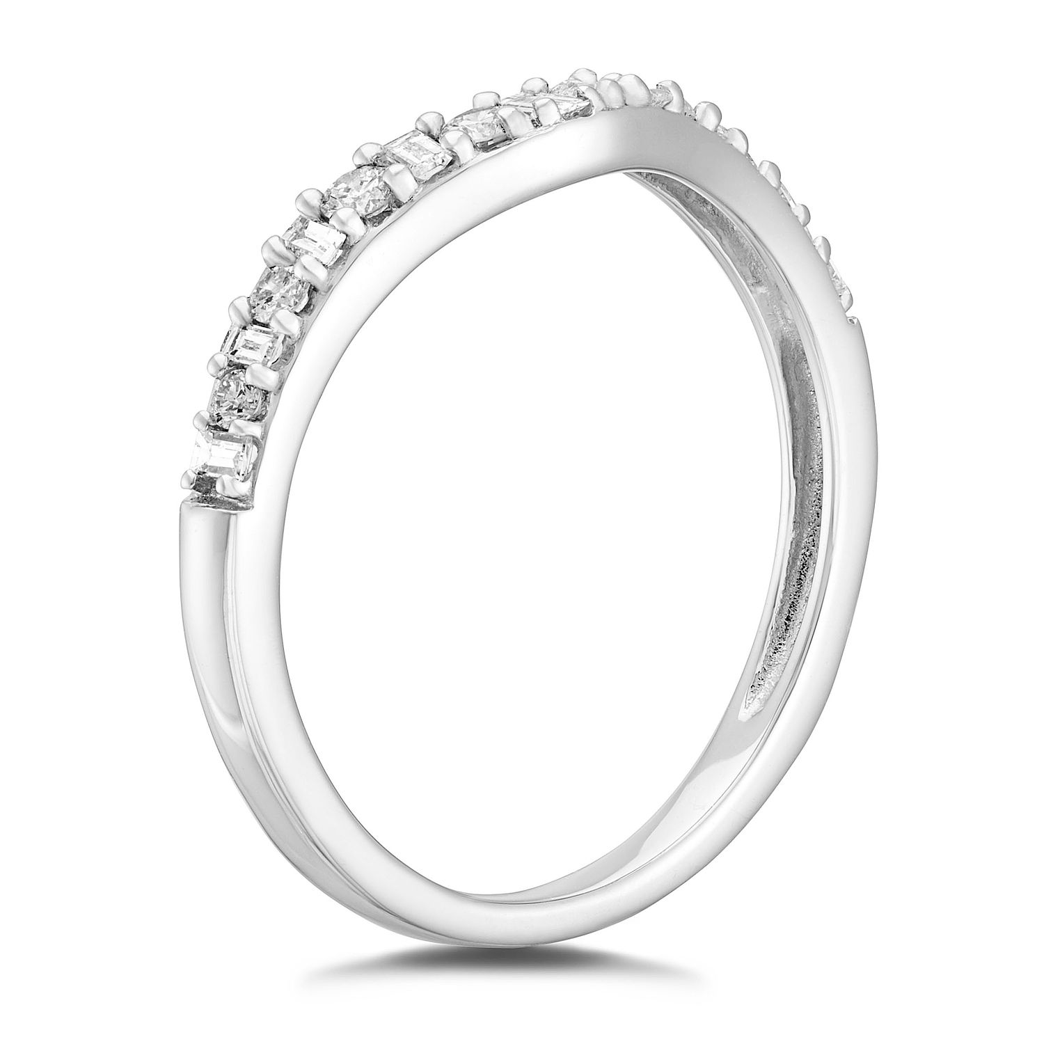 Platinum 1/4ct Diamond Set Shaped Wedding Ring Ernest Jones