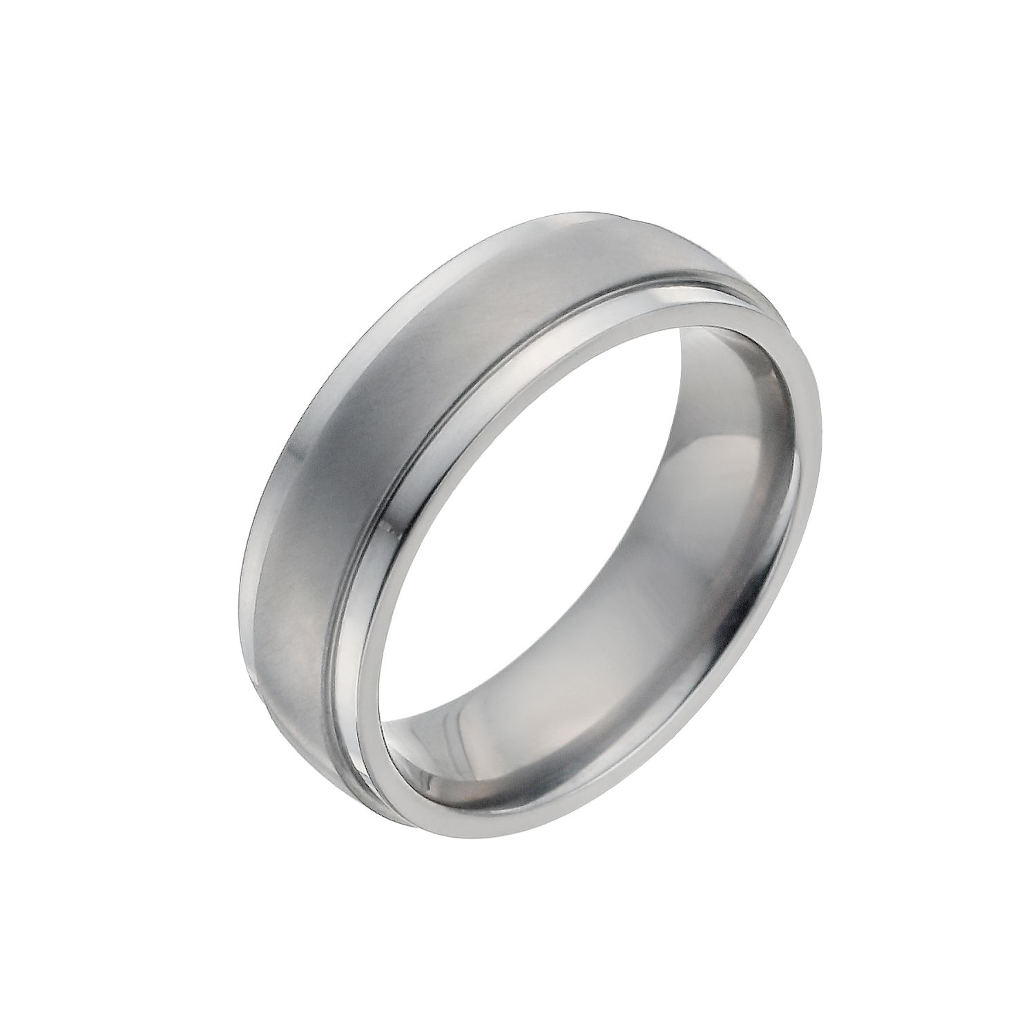 Men's Titanium Matt \u0026 Polished Ring | H 